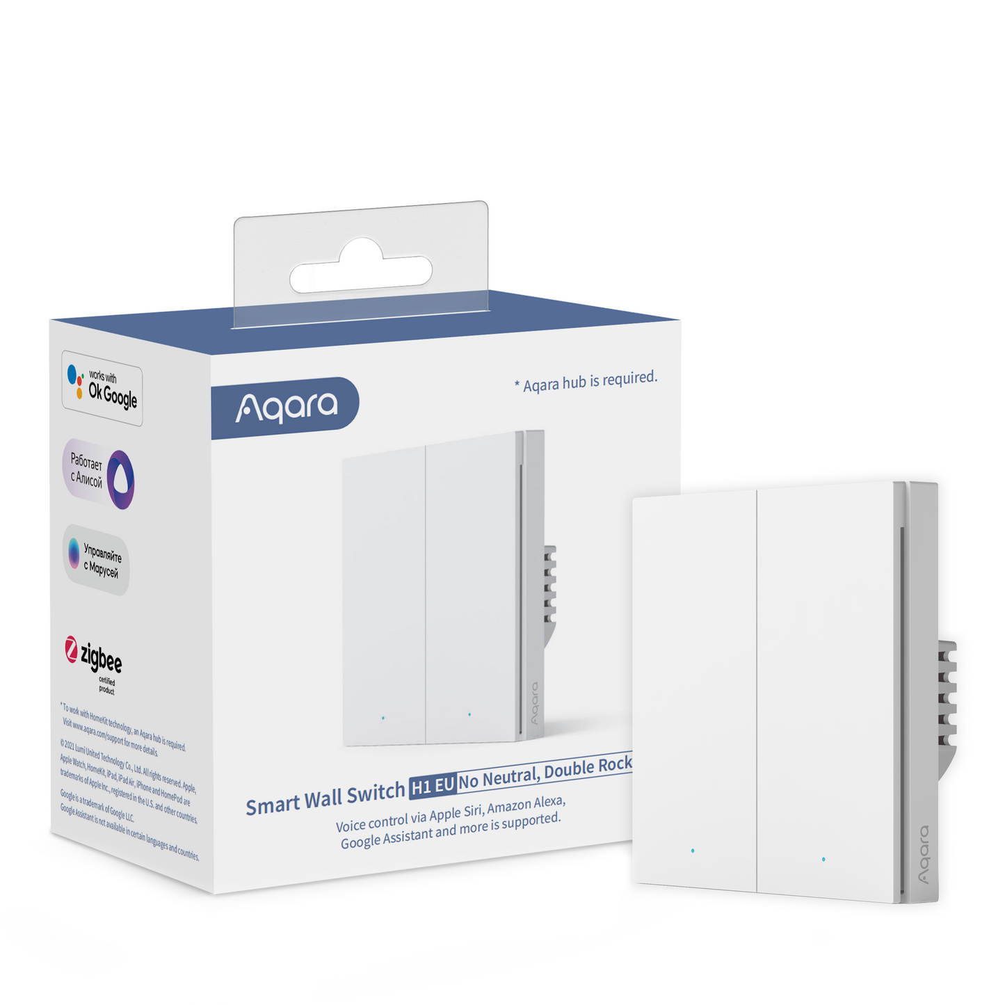 Aqara Smart Wall Switch H1 EU No Neutral 智能牆壁開關 (單火線)[香港行貨]