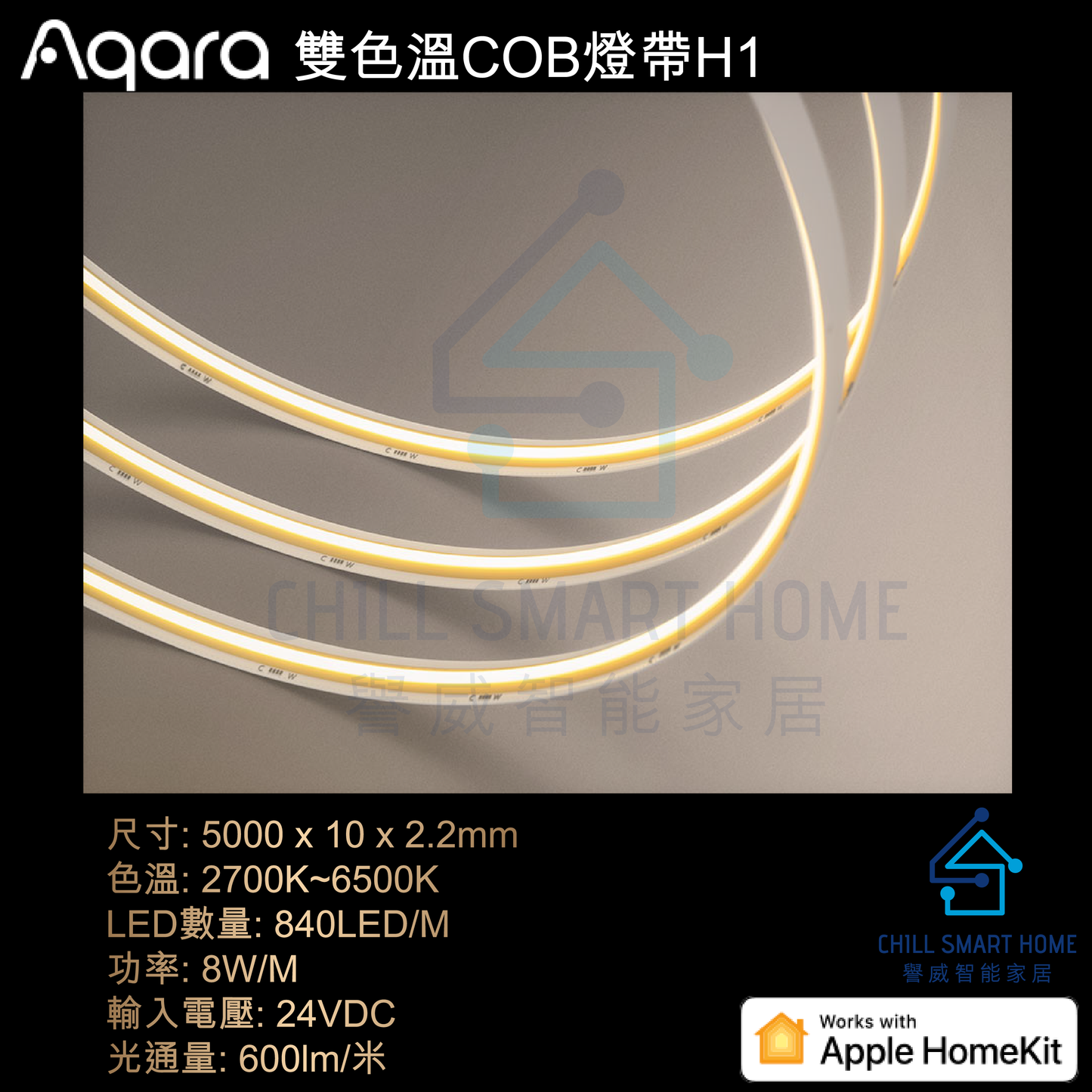 Aqara 雙色溫COB燈帶H2(5米)[平行進口]